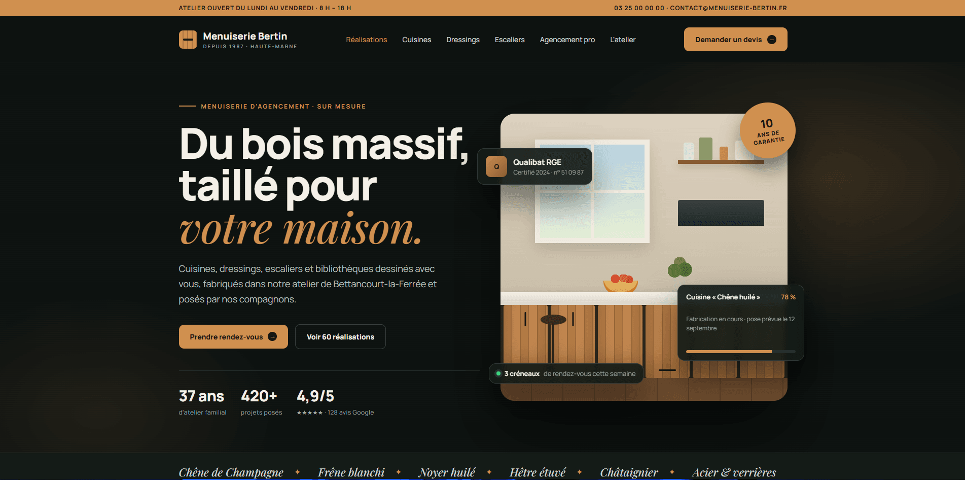 Écran type : Site vitrine
